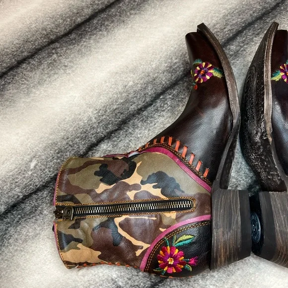 { Double D Ranch Old Gringo } Cosmic Camo Chocolate/Camouflage Western Boots - Picture 12 of 16